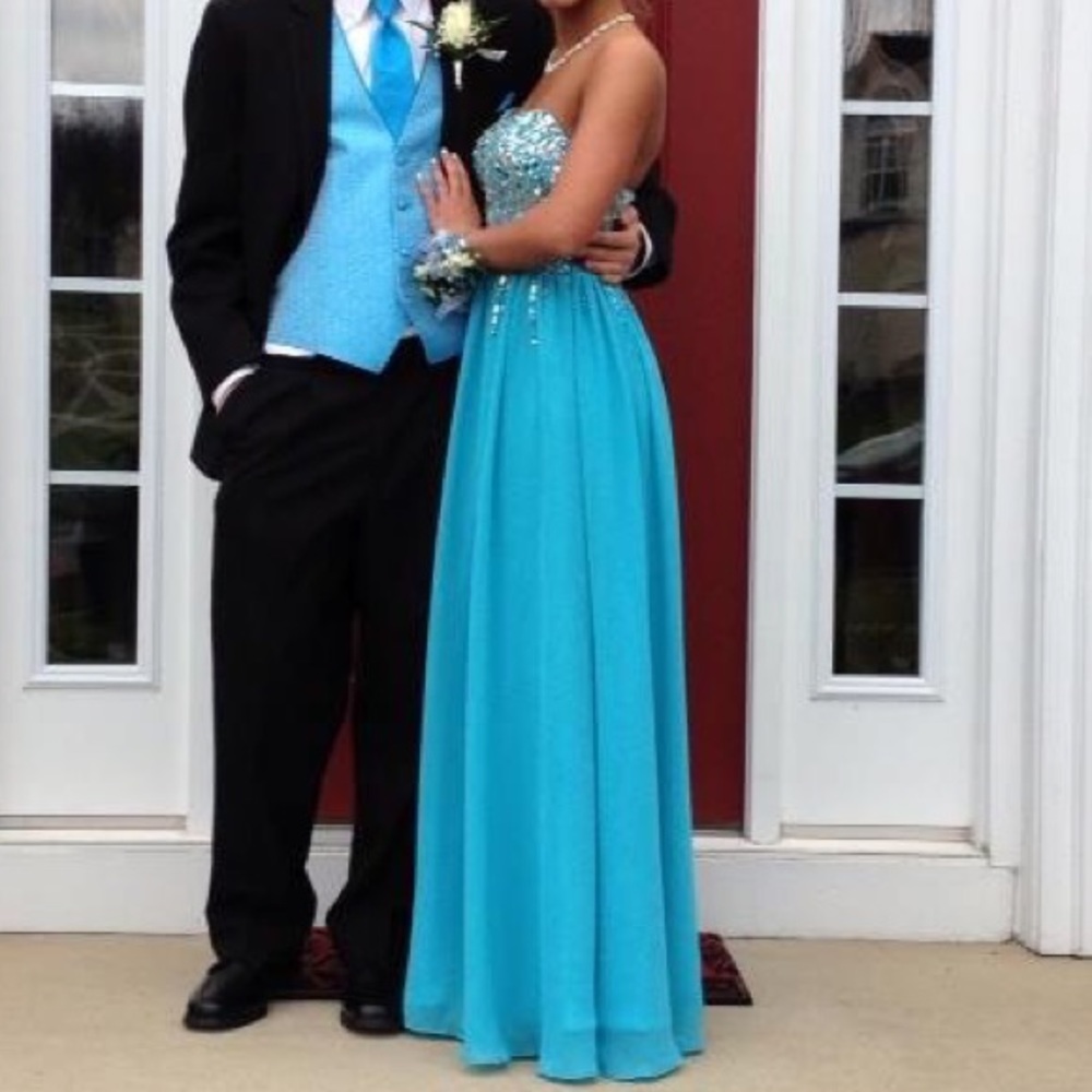 Studio 17 Caribbean Blue Prom Dress